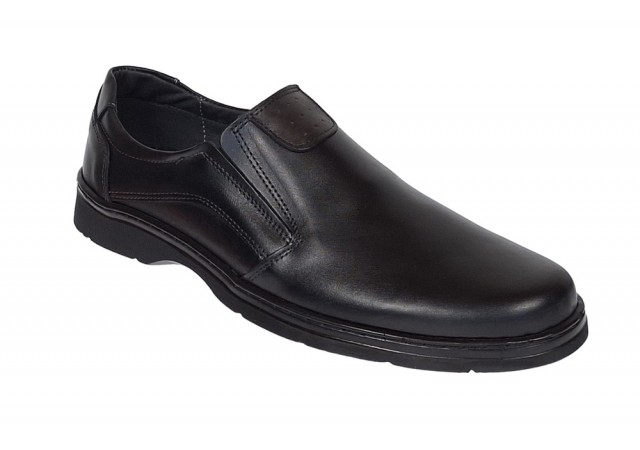 Pantofi barbati casual din piele naturala cu elastic GKR104N